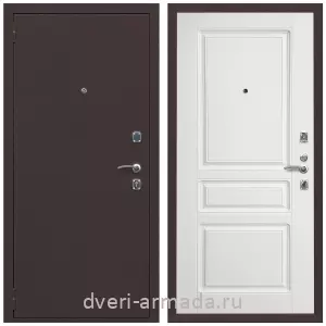 Антивандальные для квартир, Дверь входная Армада Комфорт Антик медь / МДФ 16 мм ФЛ-243 Белый матовый