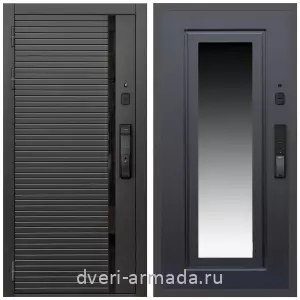 Входные двери со вставками, Умная входная смарт-дверь Армада Каскад BLACK МДФ 10 мм Kaadas K9 / МДФ 16 мм ФЛЗ-120 Венге