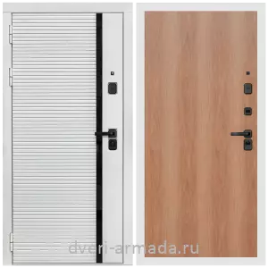 Двери МДФ для квартиры, Дверь входная Армада Каскад WHITE МДФ 10 мм / МДФ 6 мм ПЭ Миланский орех