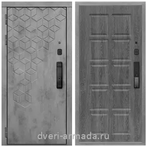 Входные двери Колизей, Дверь входная Армада Квадро МДФ 16 мм Kaadas K9 / МДФ 10 мм ФЛ-38 Дуб Филадельфия графит