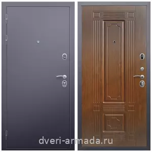 Заводские входные двери, Дверь входная Армада Люкс Антик серебро / ФЛ-2 Морёная береза из металла в кирпичный дом с порошковой окраской