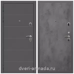Двери МДФ для квартиры, Дверь входная Армада Роуд МДФ 10 мм / МДФ 10 мм ФЛ-291 Бетон темный