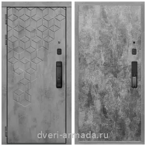 Входные двери Колизей, Дверь входная Армада Квадро МДФ 16 мм Kaadas K9 / МДФ 6 мм ПЭ Цемент темный
