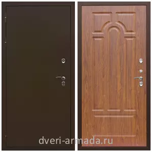 Для коттеджа, Дверь входная железная уличная в квартиру Армада Термо Молоток коричневый/ ФЛ-58 Морёная береза для многоэтажного дома