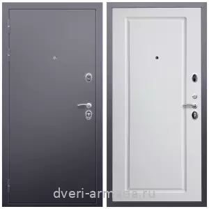 МДФ гладкая, Дверь входная Армада Люкс Антик серебро / МДФ 16 мм ФЛ-119 Белый матовый
