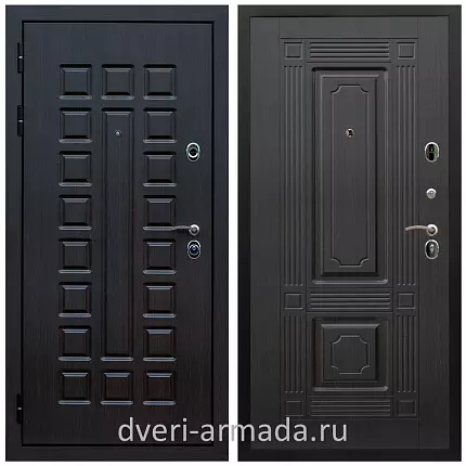 Дверь входная Армада Люксор Шагрень черная / ФЛ-2 Венге