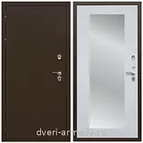 Дверь входная уличная в дом Армада Термо Молоток коричневый/ МДФ 16 мм ФЛЗ-пастораль, Белый матовый