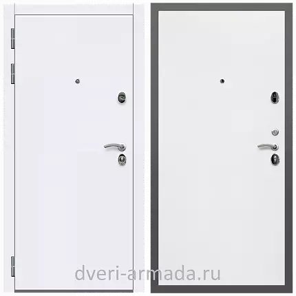 Дверь входная Армада Кварц МДФ 10 мм / МДФ 10 мм Гладкая Белый матовый