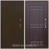 Для дачи, Дверь входная стальная уличная в квартиру Армада Термо Молоток коричневый/ ФЛ-242 Эковенге с панелями МДФ трехконтурная
