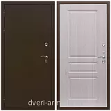 Дверь входная в деревянный дом Армада Термо Молоток коричневый/ ФЛ-243 Дуб белёный с панелями МДФ