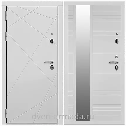 Дверь входная Армада Тесла МДФ 16 мм / МДФ 16 мм ФЛЗ-Сити Белый матовый