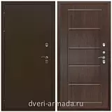 Дверь входная уличная в дом Армада Термо Молоток коричневый/ ФЛ-39 Венге для загородного дома с 3 петлями эконом класса