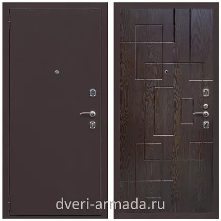Дверь входная Армада Комфорт Антик медь / МДФ 16 мм ФЛ-57 Дуб шоколад