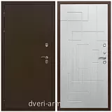 Дверь входная утепленная для загородного дома Армада Термо Молоток коричневый/ ФЛ-57 Белый жемчуг