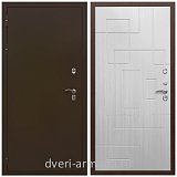 Двери в деревянный дом, Дверь входная утепленная для загородного дома Армада Термо Молоток коричневый/ ФЛ-57 Белый жемчуг