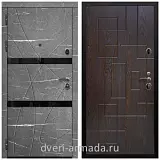 Дверь входная Армада Престиж Черная шагрень Торос графит / ФЛ-57 Дуб шоколад